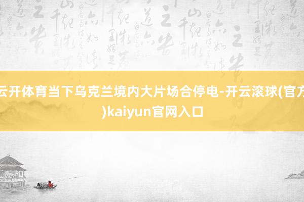 云开体育当下乌克兰境内大片场合停电-开云滚球(官方)kaiyun官网入口