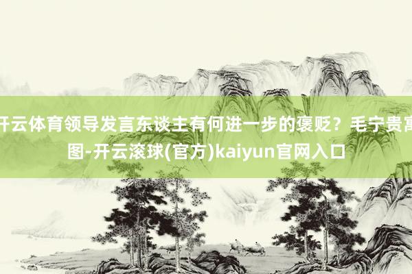 开云体育领导发言东谈主有何进一步的褒贬？毛宁贵寓图-开云滚球(官方)kaiyun官网入口