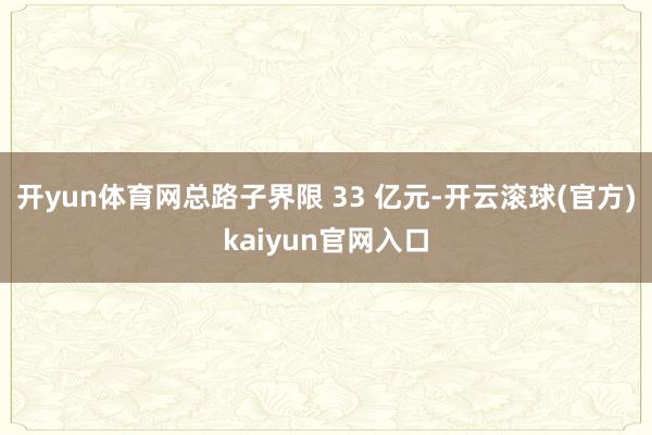 开yun体育网总路子界限 33 亿元-开云滚球(官方)kaiyun官网入口