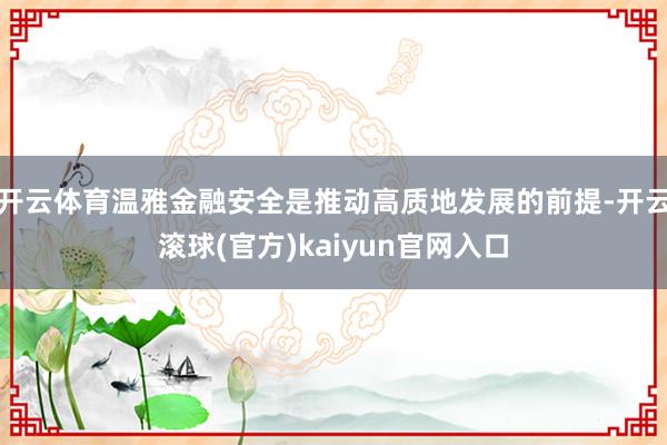 开云体育温雅金融安全是推动高质地发展的前提-开云滚球(官方)kaiyun官网入口