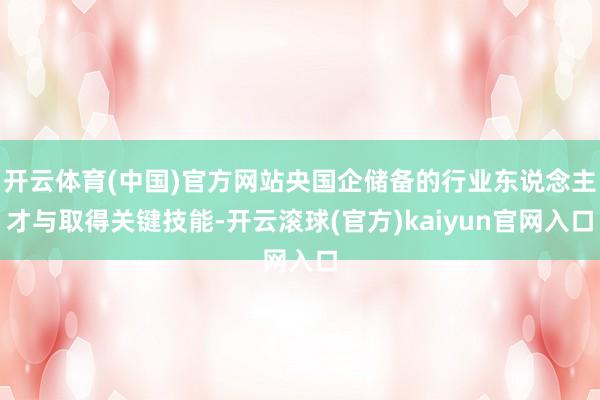 开云体育(中国)官方网站央国企储备的行业东说念主才与取得关键技能-开云滚球(官方)kaiyun官网入口